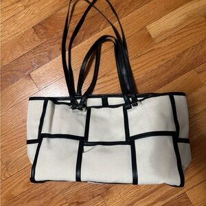 Stylish Black and Cream Tote Bag